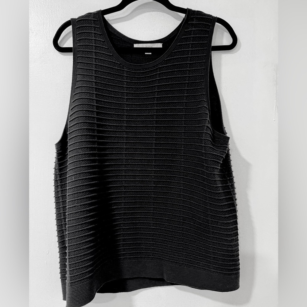 LOFT Black Textured Knit Top